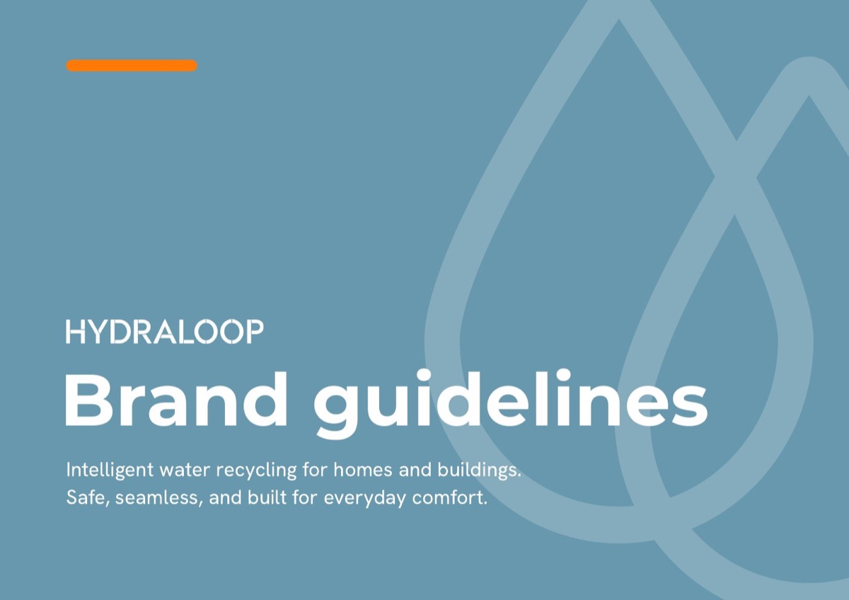 Pagina 1 van de Hydraloop brand guidelines