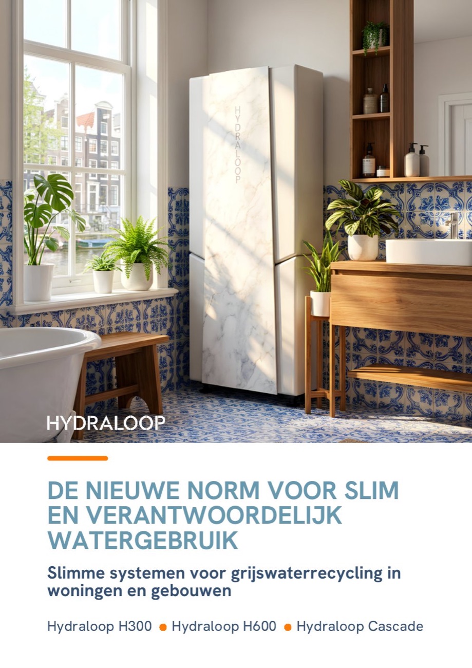 Voorblad van de Hydraloop Waterrecycler brochure