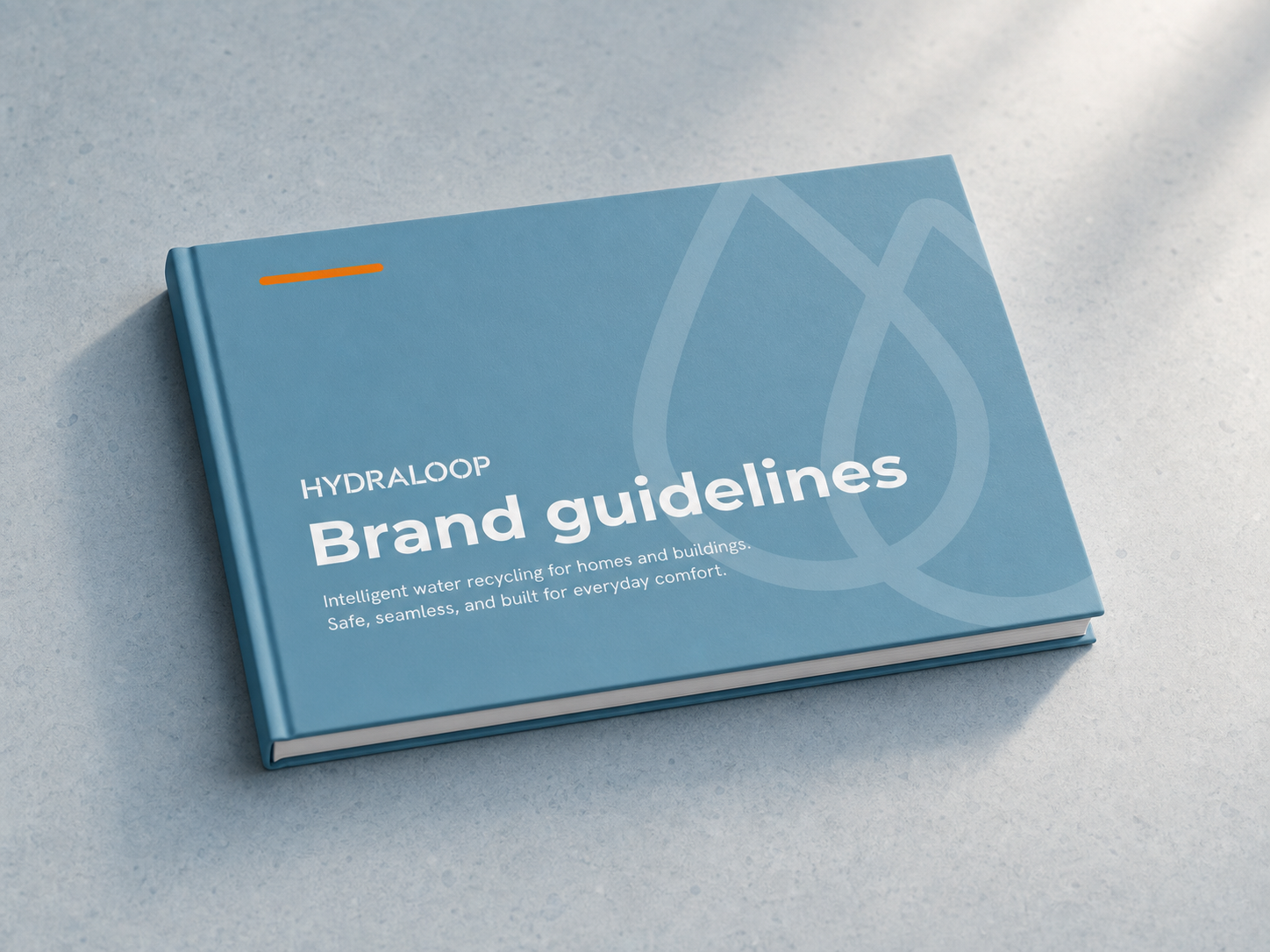Mockup van het Hydraloop merkhandboek