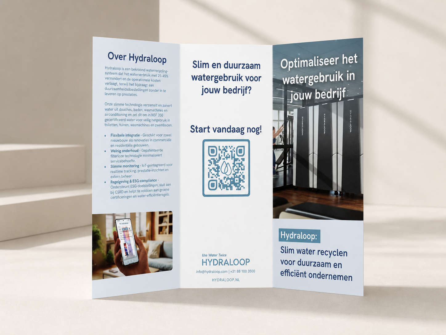 Waterrecycler voor bedrijven als losse flyer