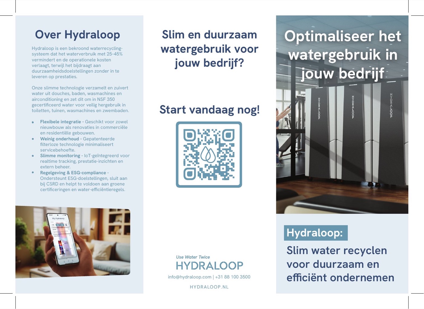 Voorblad van de Waterrecycler B2B-flyer